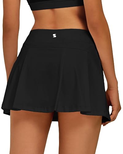 Women's High Waisted Athletic Tennis Skirt Golf Skort with Pockets | Tummy Control, Built-In Shorts, Deep Pockets, Pleated, Breathable, Lightweight